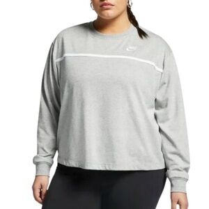 Nike Women's Gray Long Sleeve Vintage Sweatshirt Tee